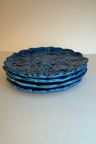 Vintage Inarco "Mood Indigo" Dessert Plates Set of (4) selected by Stagecoach Home Design LLC