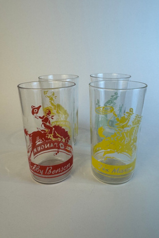 Vintage Rodeo Themed Advertising Glassware Set of (4) selected by Stagecoach Home Design LLC