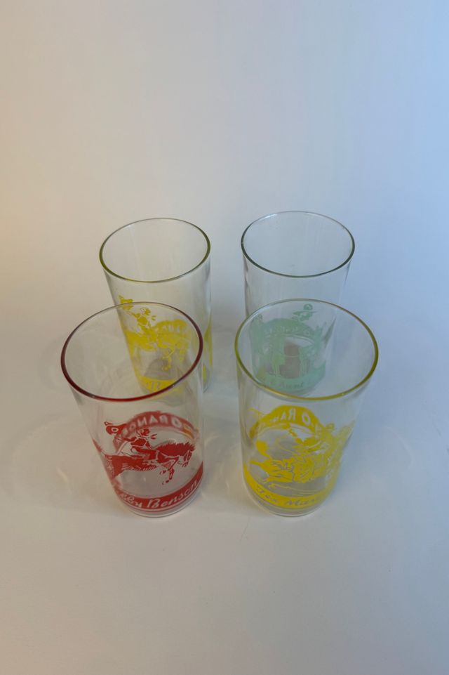 Vintage Rodeo Themed Advertising Glassware Set of (4) selected by Stagecoach Home Design LLC #1