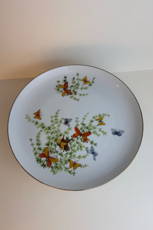 Vintage Butterfly Motif Porcelain Pedestal Cake Stand selected by Stagecoach Home Design LLC #3