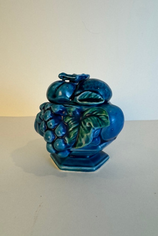 Vintage Inarco "Mood Indigo" Sugar Bowl selected by Stagecoach Home Design LLC