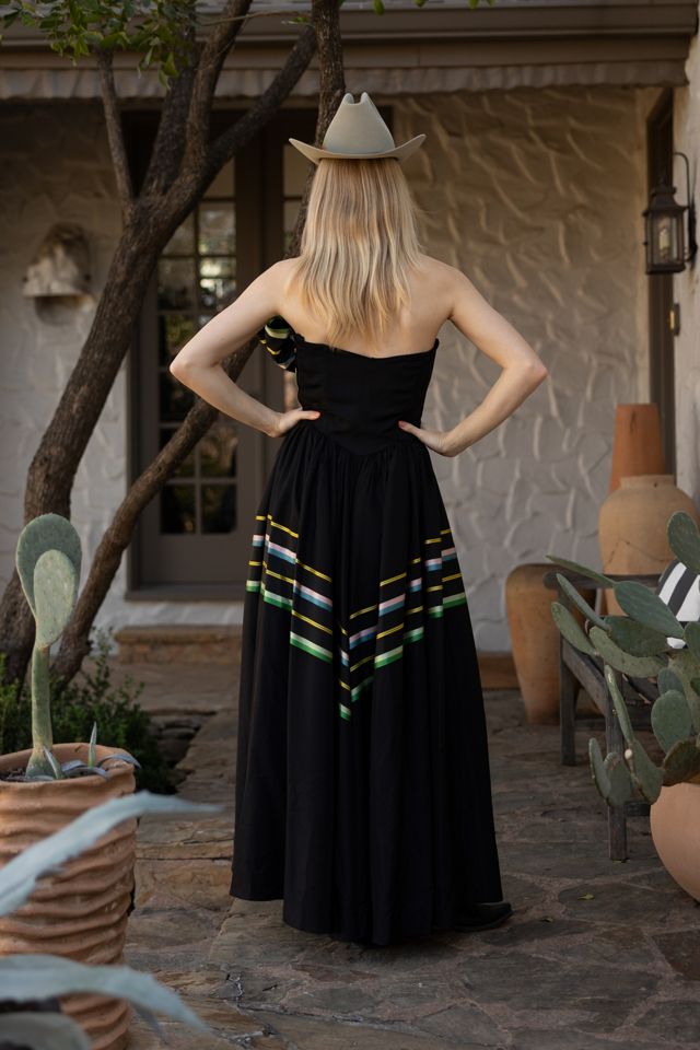 Vintage 1940s Black Silk Taffeta Strapless Ribbon Gala Gown by Lauren Owen  of Texas | Free People