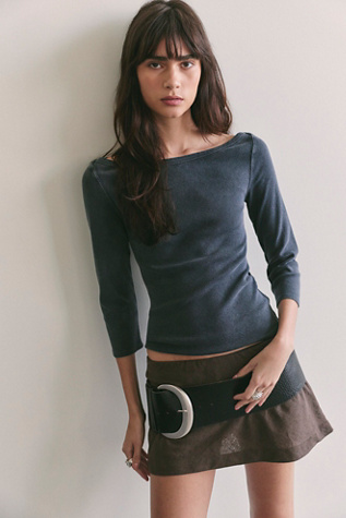 We The Free Atlas Boat Neck Top at Free People in Black, Size: XS