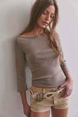We The Free Atlas Boat Neck Top at Free People in Dutch Cocoa, Size: XS