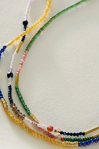 Muse Semi-Precious Short Beaded Necklace at Free People in Moondance