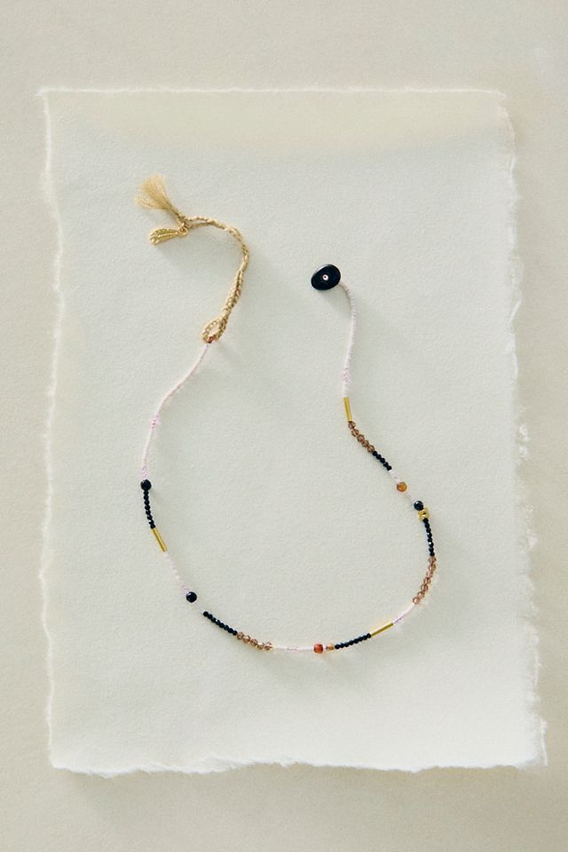 Collier superposable court à perles semi-précieuses Muse #2