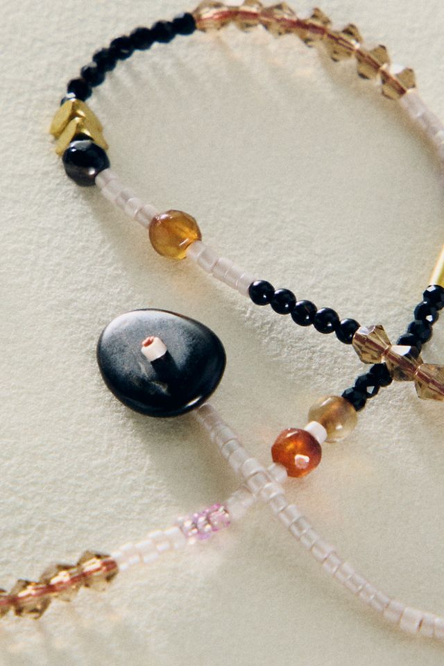 Collier superposable court à perles semi-précieuses Muse #3
