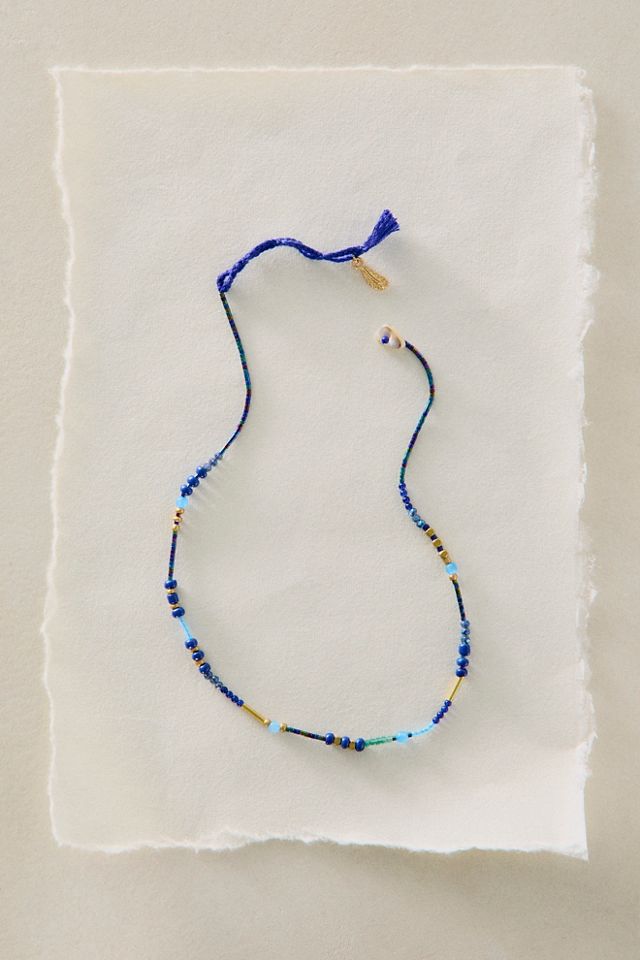 Collier superposable court à perles semi-précieuses Muse #1