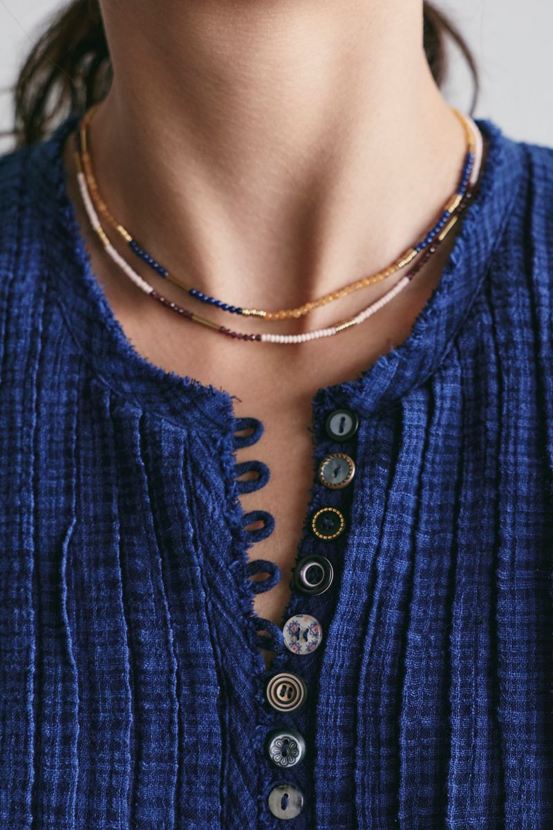 Muse Semi-Precious Short Beaded Layering Necklace