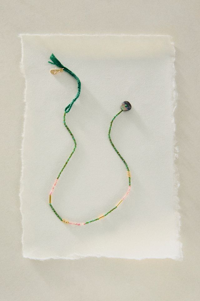 Collier superposable court à perles semi-précieuses Muse #2