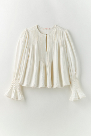 Женская блузка Free People Thousand Pintucks Blouse, цвет: Слоновая кость — фото 5