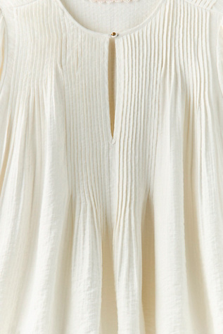 Женская блузка Free People Thousand Pintucks Blouse, цвет: Слоновая кость — фото 6