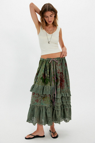 Magnolia Pearl Pixie Ruffle Skirt at Free People in Green
