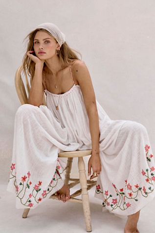 Raffia Blooms Jumpsuit at Free People in Sugar Swizzle, Size: Medium