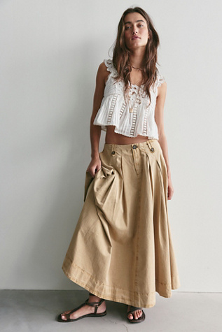 Sloane Circle Maxi Skirt by Free People in Green, Size: US 2
