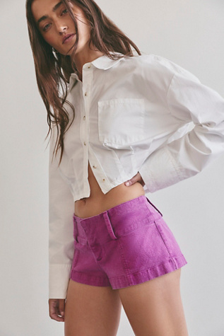 Ana Solid Micro Shorts by Free People in Pink, Size: US 4