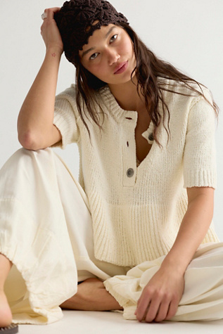 We The Free Noa Sweater at Free People in White, Size: XL