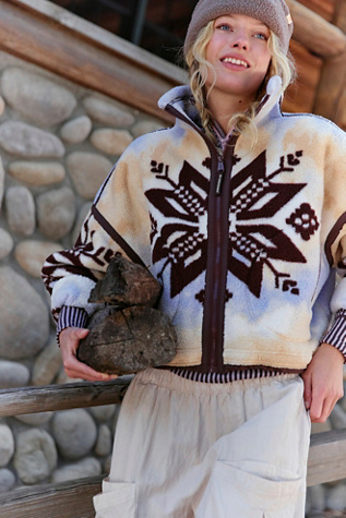 Mountain High Printed Fleece Jacket by Free People