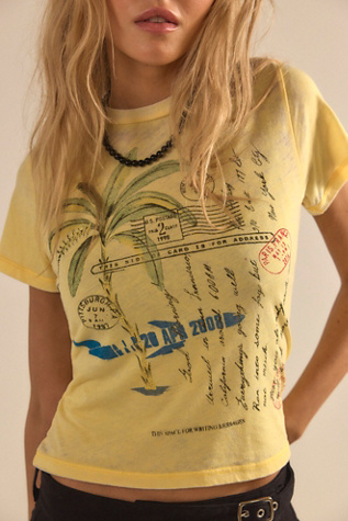 Женская футболка Daydreamer Postcards Burnout Vintage Baby Tee, цвет: Потёртый — фото 3