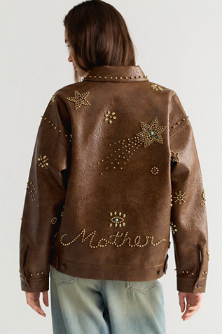 Женская куртка MOTHER The Zip It Vegan Leather, цвет: Коричневый — фото 2