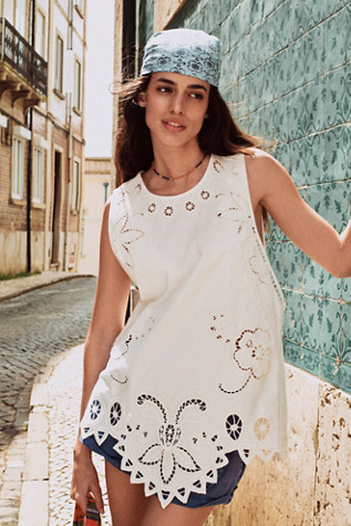 Reina Cutwork Tunic by Free People in White, Size: M