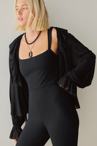 Женский комбинезон Susana Monaco Strap Tank Crop Jumpsuit, цвет: Чёрный — фото 4