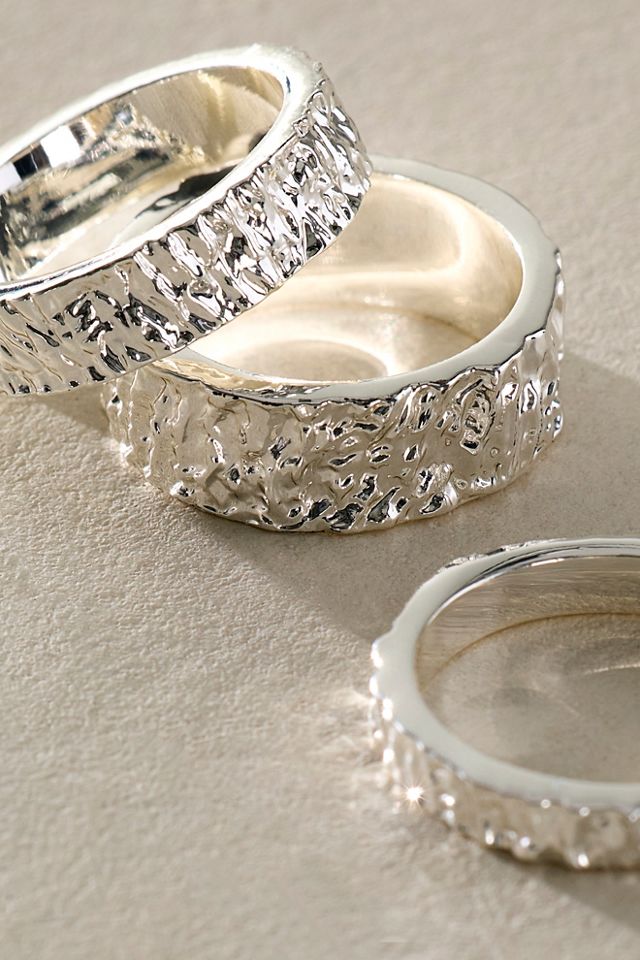 Lumen Wide Stack Gold Plated Ring Set #1