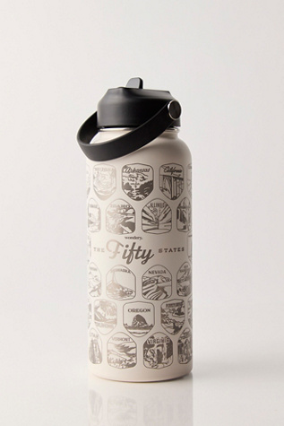 Wondery Outdoors Fifty States Bucket List Water Bottle at Free People in White