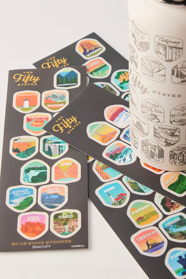 Wondery Outdoors Fifty States Bucket List Water Bottle #3