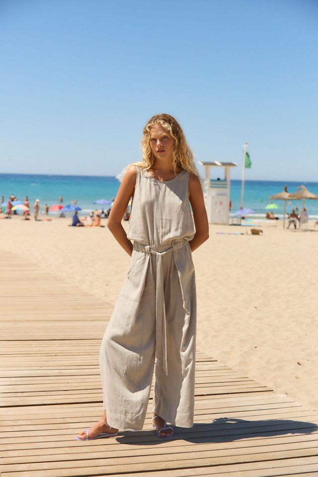Sandshell Linen Linden One-Piece Jumpsuit #2