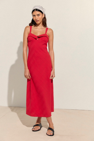 Penelope Midi Dress by free-est at Free People in Red Dahlia, Size: Medium