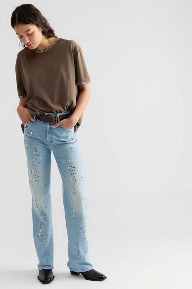 MOTHER The Kick It Embellished Jeans #3