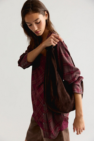 Женская сумка Free People Faith Half Moon Suede, цвет: Тёмно-коричневый — фото 6