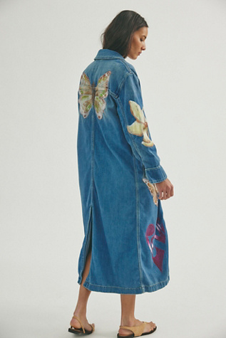 Manteau en jean Monique peint à la main FP X Juliet Johnstone