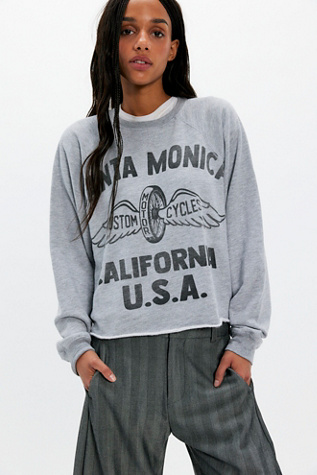 Santa Monica Motors Sweatshirt by Original Retro Brand at Free People in Grey, Size: XS
