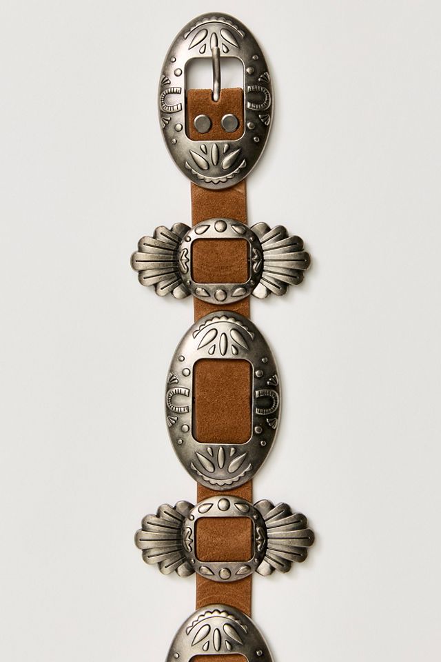 Understated Leather Concho Buckle Belt #1