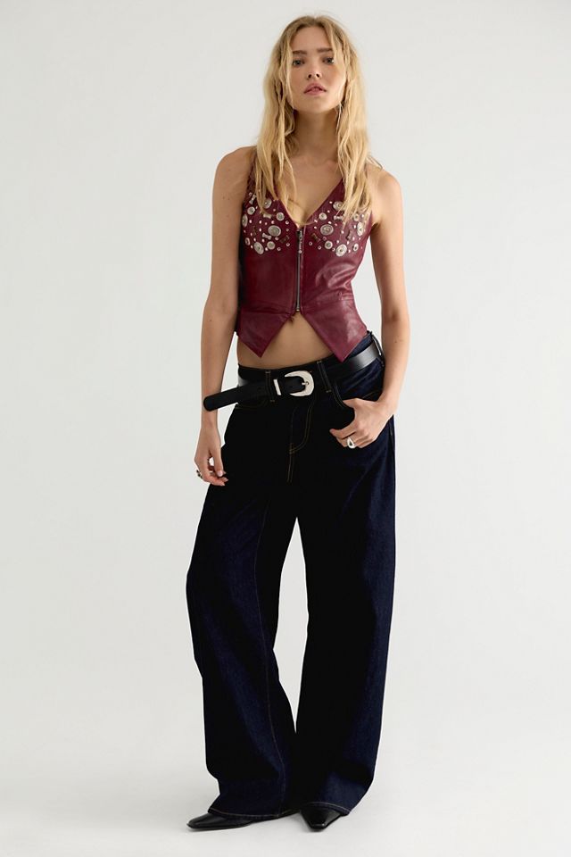 Understated Leather Concho Leather Top #2
