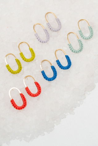 Женские серьги Twenty Two West Mini Macramé Link, цвет: Синий — фото 2