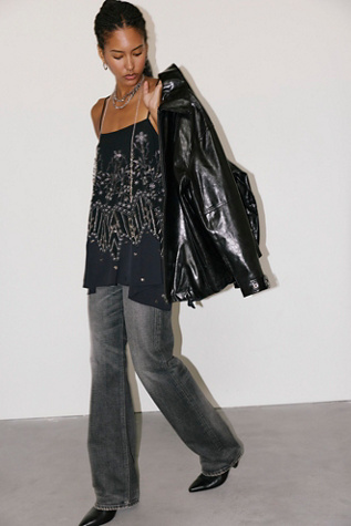 Женский топ Free People Moonflower Embellished Tunic, цвет: Чёрный комбинированный — фото 4