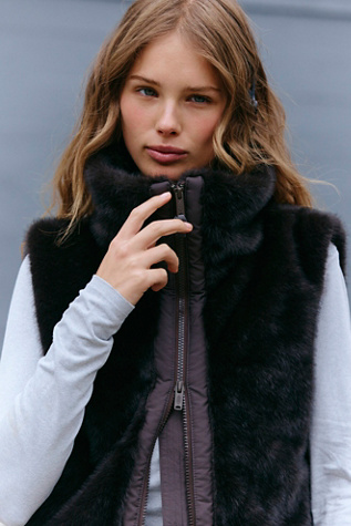 Peak Season Fleece-Lined Faux Fur Vest by Free People Movement