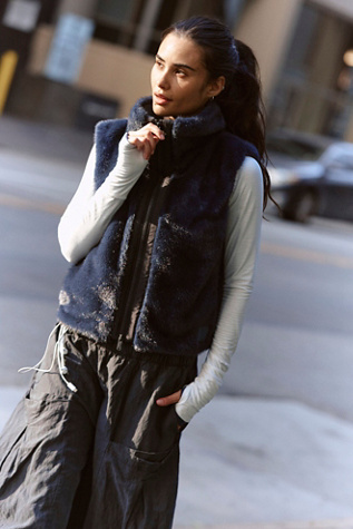 Peak Season Fleece-Lined Faux Fur Vest by Free People