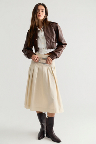 Женская куртка Understated Leather Cropped Bomber, цвет: Коричневый — фото 3