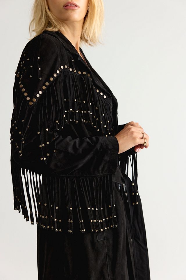 Manteau trench en daim à franges Understated Leather #2