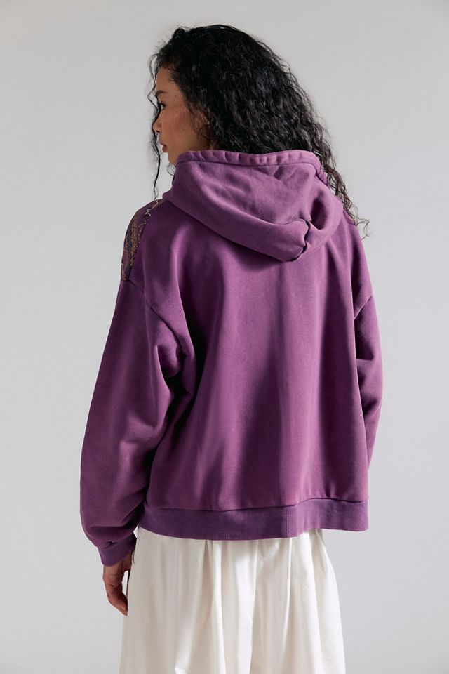 トップス craigfiesta archive hoodie purple Found Motif Zip-Up Hoodie | Free People