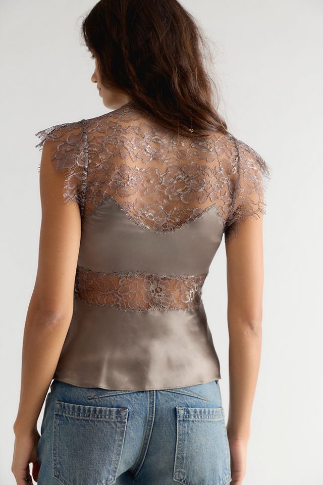LoveShackFancy Verelle Silk-Blend Lace Top #1