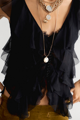 LoveShackFancy Elvareen Silk Ruffle Top