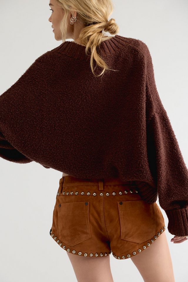 OneTeaspoon Dukes Lace Up Suede Micro Shorts #1