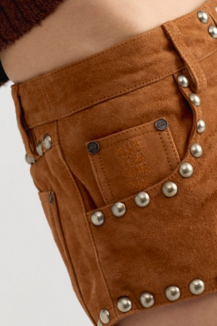 Женские шорты OneTeaspoon Dukes Lace Up Suede Micro, цвет: Коричневый — фото 4