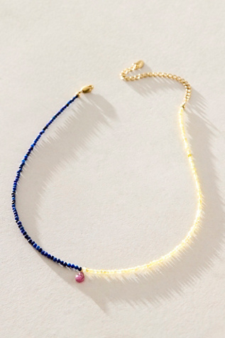 FP x Kozakh Leo Necklace at Free People in Lapis Yellow Opal Tourmaline