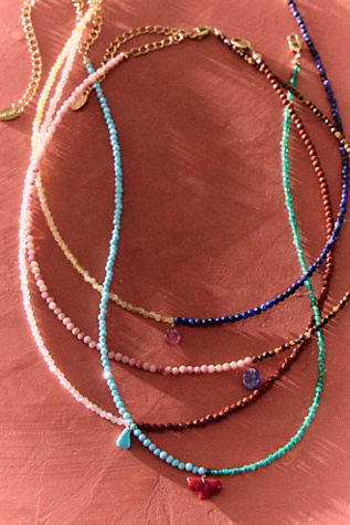 FP x Kozakh Leo Necklace at Free People in Turq/Green Onyx/Red Coral